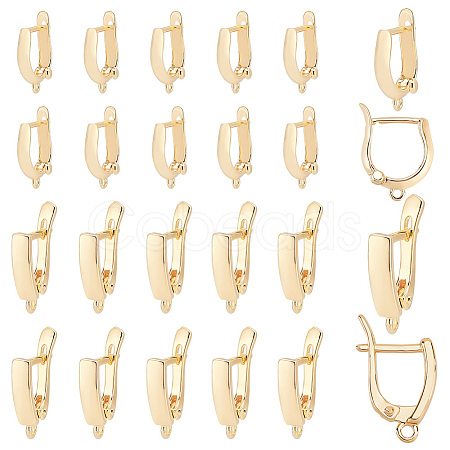 PandaHall Elite 24Pcs 2 Style Brass Hoop Earring Findings FIND-PH0008-64-1