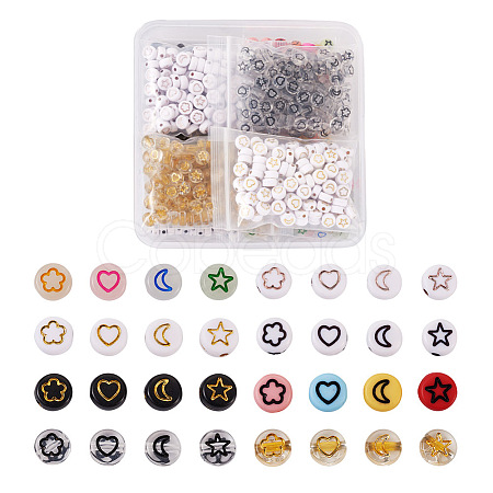 Cheriswelry 940Pcs 8 Style Acrylic Beads TACR-CW0001-03-1