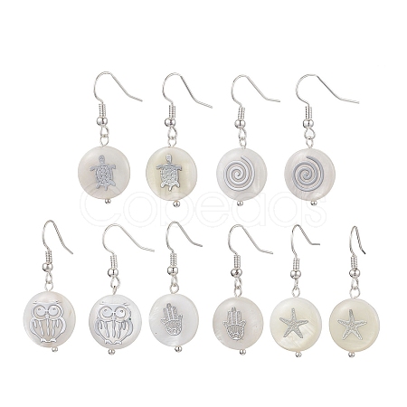 Natural Freshwater Shell Dangle Earring EJEW-JE05914-1