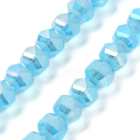 Electroplate Transparent Glass Beads Strands EGLA-I018-AB06-1