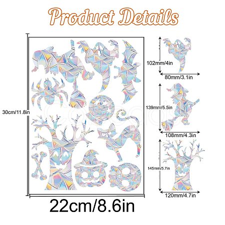 Halloween Rainbow Prism Electrostatic Window Stickers PW-WGB3250-01-1