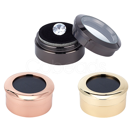 FINGERINSPIRE 3Pcs 3 Colors Alloy & Stainless Steel Loose Diamond Boxes CON-FG0001-07-1