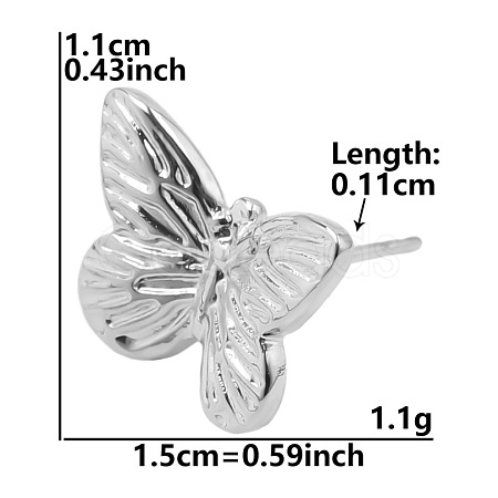 Non-Tarnish Vintage Stainless Steel Butterfly Studs Earrings for Women VC0346-3-1