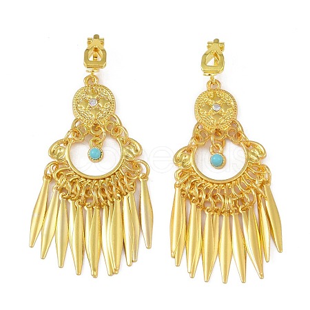 Bohemia Zinc Alloy Rhinestone & Resin Clip-on Earrings EJEW-C089-03G-1