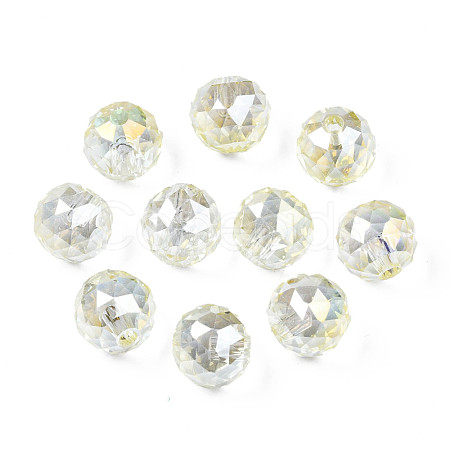 Electroplate Transparent Glass Beads Strands EGLA-N006-030-A02-1