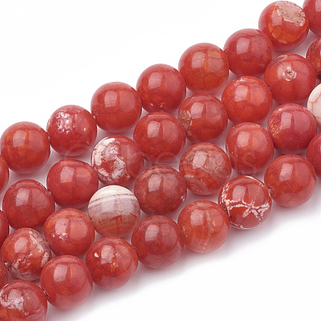 Dyed Natural Crackle Agate Beads Strands G-T100-02C-1