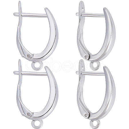 Beebeecraft 10Pcs Brass Hoop Earring Findings KK-BBC0013-88-1