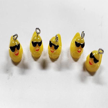 50Piece Opaque Resin Pendant Little Yellow Duck Resin Charm DIY Accessories JX872A-1