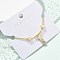 Brass Micro Pave Clear Cubic Zirconia Charm Bracelets for Women, with ABS Imitation Pearl Beads, for Women, Flower & Teardrop, Real 18K Gold Plated, 6-7/8 inch(17.5cm)