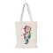 Printed Canvas Women's Tote Bags, with Handle, Shoulder Bags for Shopping, Rectangle, Colorful, 40x30cm