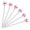 Disco Ball Plastic Cocktail Stirrers, Stirring Rods, Round, Pearl Pink, 205mm