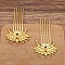 Ancient Style Hanfu Alloy Alligator Hair Clips for Women, Flower, Gold, 61x38mm