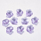 Faceted Glass Rhinestone Charms, Imitation Austrian Crystal, Flower, Violet, 10x10x5mm, Hole: 1.2mm