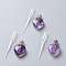 Natural Amethyst Openable Perfume Bottle Pendants, with 304 Stainless Steel Findings and Plastic Transfer Pipettes, Heart, 37.5~38x25~25.5x11~12mm, Hole: 1.6mm, 1pc/set, Capacity: 2.5ml(0.08 fl. oz)