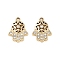 UV Plating Alloy Rhinestone Pendants, Hamsa Hand/Hand of Miriam Charms, Light Gold, 17x12.5x2.5mm, Hole: 1.6mm