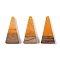 Resin & Wood Pendants, Triangle Charms, Orange, 28.5x14x3.5mm, Hole: 1.6mm