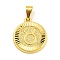 Brass Pendants, Real 18K Gold Plated, Flat Round with Constellations, Taurus, 24x20.5x2mm, Hole: 8x3.5mm