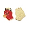 Alloy Enamel Pendants, Ghost Charm, Golden, Red, 21x17x1.5mm, Hole: 1.8mm