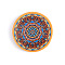 Porcelain Cup Mats, Flat Round Shape Mandala Pattern Coaster, Dark Orange, 90mm