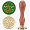 Wax Seal Stamp Set, Sealing Wax Stamp Solid Brass Head,  Wood Handle Retro Brass Stamp Kit Removable, for Envelopes Invitations, Gift Card, Sun, 83x22mm, Stamps: 25x14.5mm