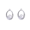 Alloy Rhinestone Pendants, with Plastic Imitation Pearl, Platinum, Oval, 25~30mm