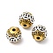 Rack Plating Tibetan Style Alloy Beads, Cadmium Free & Lead Free, Round with Coin Pattern, Antique Silver & Antique Golden, 10mm, Hole: 2mm