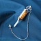 Natural Yellow Quartz Chips Wishing Bottle Dowsing Pendulum Big Pendants, with Platinum Plated Meatl Findings, 270mm