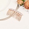 Alloy Hair Combs, with Imitation Plastic Pearl and Rhinestone, Light Gold, 80~120x40~50mm