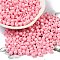 Baking Painted Glass Seed Beads, Bicone, Pink, 4.5x4mm, Hole: 1mm, about 5232pcs/pound