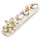 Alloy & Glass Rhinesttone Alligator Hair Clips, Claw Hair Clips, Hair Accessories for Women & Girls, White, 80x20mm