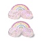 Transparent Epoxy Resin Decoden Cabochons, with Paillettes, Rainbow, 16x25.5x6.5mm