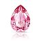 Preciosa&reg MAXIMA Crystal Fancy Stones, Czech Crystal, 435 16 301 Baroque Pear, Dura Foiling, 70010 Rose, 14x10mm