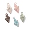 Alloy Enamel Pendants, Conch, Light Gold, Mixed Color, 19.5x9x7~9mm, Hole: 1.4mm