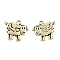 Tibetan Style Alloy Sheep Pendants, Cadmium Free & Lead Free, Antique Silver, 17x18x3mm, Hole: 2mm