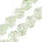 Electroplate Glass Beads Strands, Nuggets, Pale Green, 13.5~14x13~13.5x10mm, Hole: 1mm, about 45pcs/strand, 24.21 inch(61.5cm)