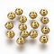 Tibetan Style Alloy Beads, Lead Free & Cadmium Free, Round, Antique Golden Color, 8mm in diameter, 7mm thick, hole: 1.5mm