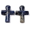 Natural Sodalite Pendants, Cross, 35.5x24.5x4mm, Hole: 1.6mm