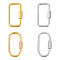 Unicraftale 4Pcs 4 Styles Ion Plating(IP) 304 Stainless Steel Screw Carabiner Lock Charms, for Necklaces Making, Oval & Rectangle, Golden & Stainless Steel Color, 25.5~26x14~14x4mm, Screw: 7~8x4~4.5mm, 1pc/style