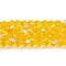 Transparent Electroplate Glass Beads Strands, AB Color Plated, Faceted, Bicone, Gold, 2.9~3.3x2.5mm, Hole: 0.7mm, about 145~150pcs/strand, 16.34~16.54 inch(41.5~42cm)