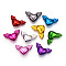 UV Plating Opaque Acrylic Beads, Heart with Wings, Mixed Color, 18x29.5x10mm, Hole: 2.5mm