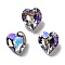 K9 Glass, Imitation Czech Rhinestone, Heart, Moonlight, 8.8x8x5mm