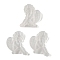 Natural Selenite Carved Angel Figurines, for Home Desktop Decoration, White, 61~67x52~60x11~12mm