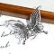 Alloy Claw Hair Clips, Hair Accessories for Women & Girls, Butterfly, Antique Silver, 70x54x40mm