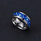 Stainless Steel Rings, Luminous Glow in the Dark, Stainless Steel Color, US Size 7(17.3mm)