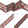 Ethnic Style Embroidery Polycotton Ribbons OCOR-WH0072-03-4