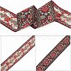 Ethnic Style Embroidery Polycotton Ribbons OCOR-WH0072-03-4