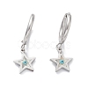 3 Pairs 3 Style Synthetic Shell Star with Enamel Evil Eye Dangle Hoop Earrings EJEW-B020-06P-2