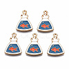 Eco-Friendly Alloy Enamel Pendants X-ENAM-T011-87-NR-1