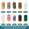 10Pcs 10 Styles Mixed Gemstone Copper Wire Wrapped Disc Connector Charms FIND-TA0003-69-4