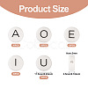 50Pcs 5 Style White Flat Round with Black Letter Silicone Beads SIL-TA0001-49-3